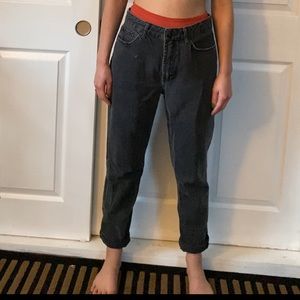 UO Washed black high waisted mom jeans 28